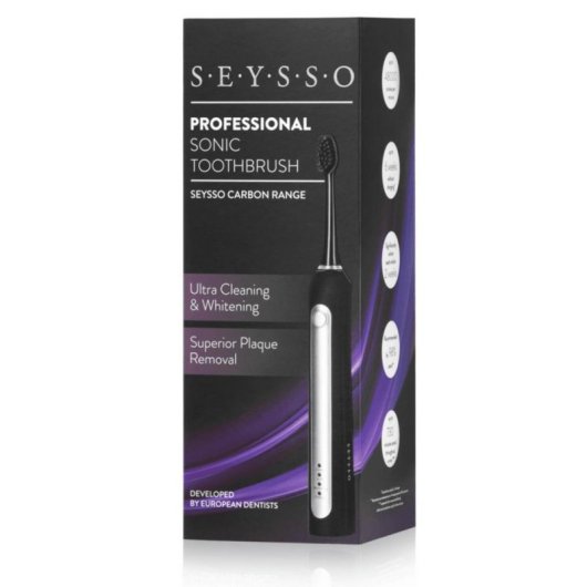Cepillo de Dientes Sónico Seysso Carbon Professional 3 Modos 1 Cabezal Estuche