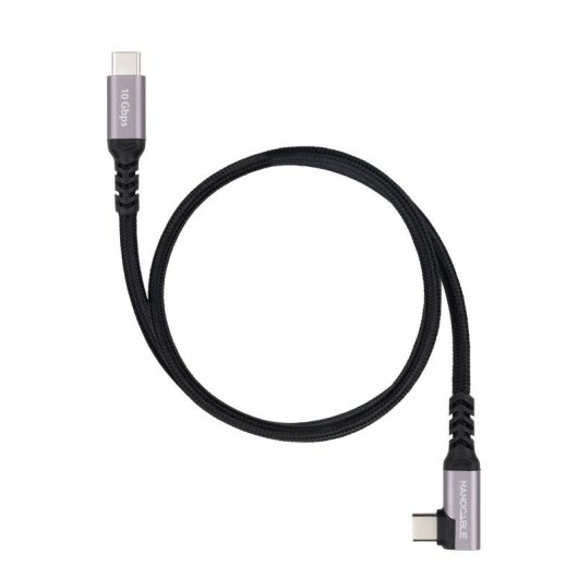 Cable USB-C a USB-C Nanocable 1 m Negro 10 Gbps 100 W