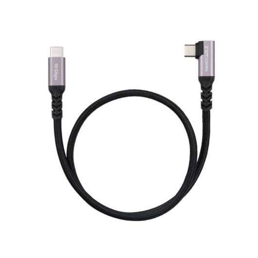 Cable USB-C a USB-C Nanocable 1 m Negro 10 Gbps 100 W