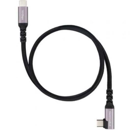 Cable USB-C a USB-C Nanocable 1 m Negro 10 Gbps 100 W