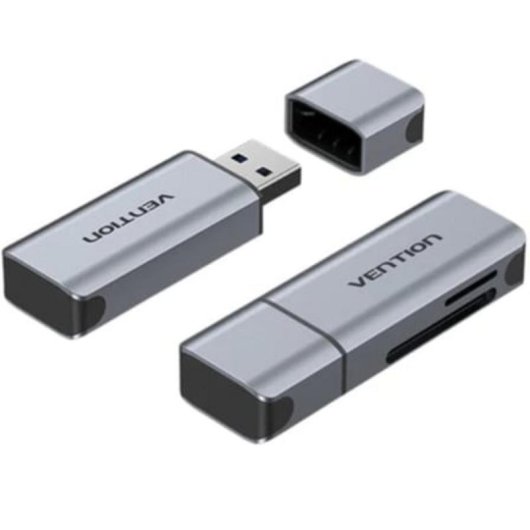 Leitor de cartões USB 3.0 Vention CLIH0 Duplo SD/TF Alumínio Cinzento