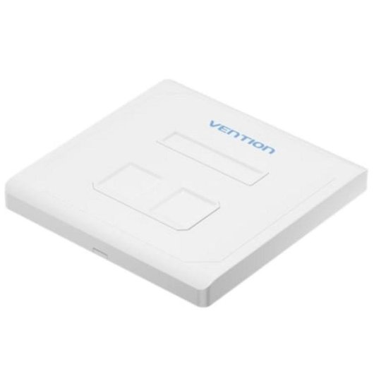 Placa de Pared Vention IFEW0 2 Puertos RJ45 Keystone Tipo 86