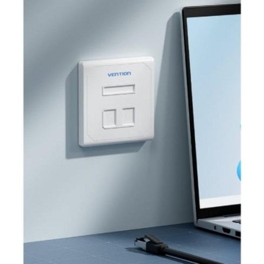 Placa de Pared Vention IFEW0 2 Puertos RJ45 Keystone Tipo 86