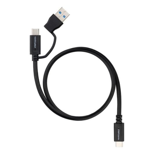 Cable USB-C 3.2 Gen2 Nanocable 10.01.4801 1 m 60 W 10 Gbps Negro