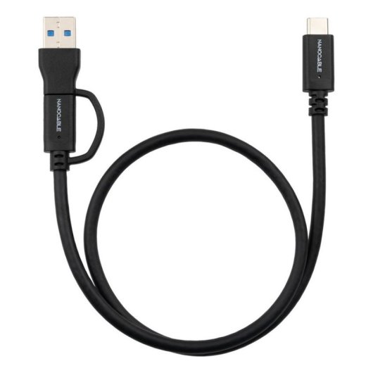 Cable USB-C 3.2 Gen2 Nanocable 10.01.4801 1 m 60 W 10 Gbps Negro
