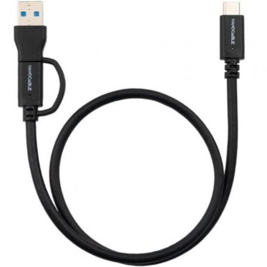 Cable USB-C 3.2 Gen2 Nanocable 10.01.4801 1 m 60 W 10 Gbps Negro
