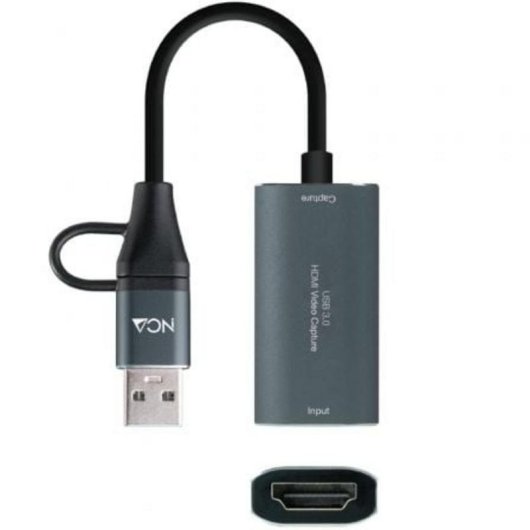 Capturadora de Video HDMI Nanocable 10.15.0001 USB-C/USB-A 4K 30Hz Gris