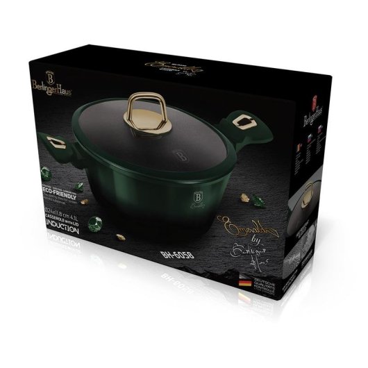 Cazuela para hornear Berlinger Haus BH/6058 Aluminio 4,1 L Inducción Negro/Verde