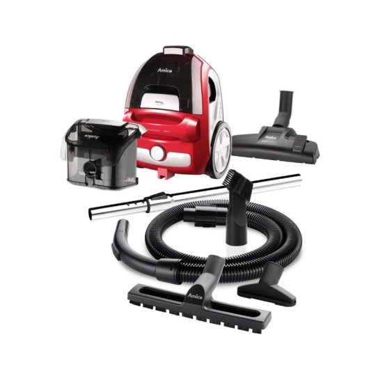 Aspirateur sans Sac Amica Bagio Eco VM3044 900W 1,5L EPA 12 Noir Rouge Argent
