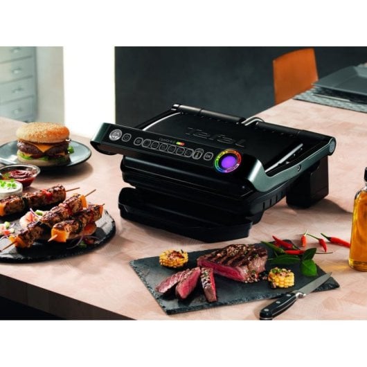 Elektrischer Grill Tefal OptiGrill + GC7128 Schwarz Edelstahl 30 x 20 cm