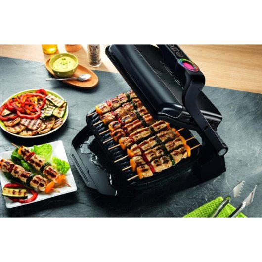 Elektrischer Grill Tefal OptiGrill + GC7128 Schwarz Edelstahl 30 x 20 cm