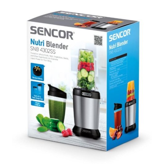 Batidora de vaso Sencor SNB 4302SS 1 L 1000 W Aço inoxidável