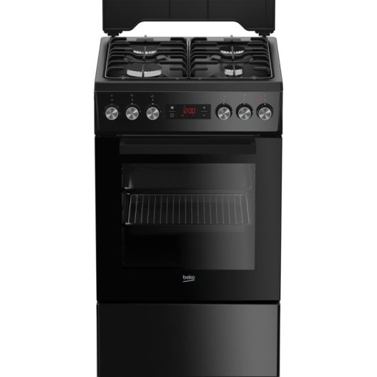 Cocina Independiente Beko FSE52321DBD Negro 4 Zonas Gas 55 L