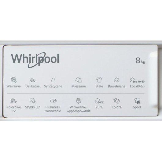 Lavadora Whirlpool BI WMWG 81485 PL Carga Frontal 8 kg 1351 rpm B Blanca con Pantalla y Tecnología Invertida