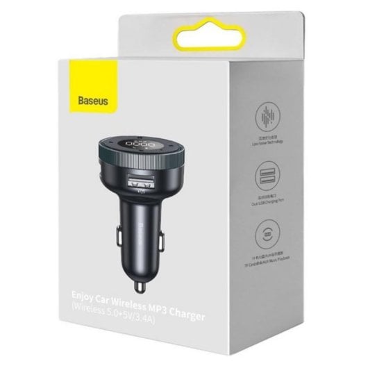 Cargador Baseus Energy Column Interior Encendedor de Cigarrillos 5V Negro