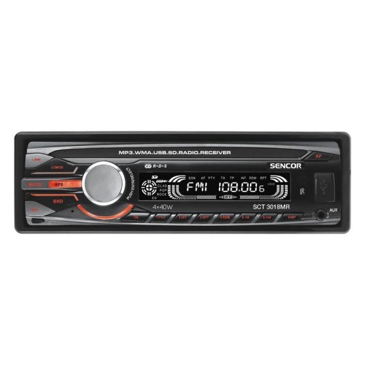Receptor Multimédia Carro Sencor SCT 3018MR Preto 160W 4.0 canais USB frontal