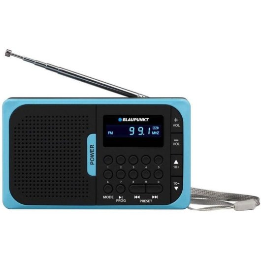 Radio Blaupunkt PR5BL Analógica FM 1 W Negro Azul 123 mm