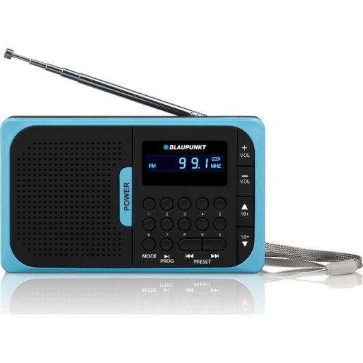 Radio Blaupunkt PR5BL Analógica FM 1 W Negro Azul 123 mm