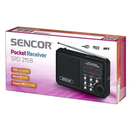 Radio Sencor SRD 215 B Analógica FM Negro 2 W