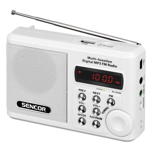 Radio Sencor SRD 215 W Analógica FM Blanco