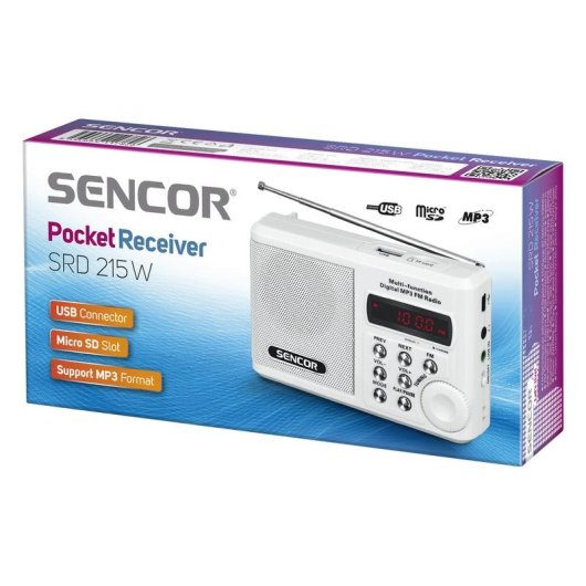 Radio Sencor SRD 215 W Analógica FM Blanco