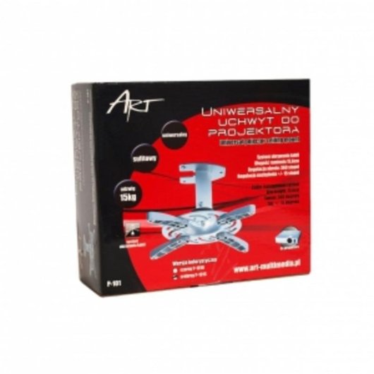 Soporte de techo para proyectores Art P-101 15 kg Plata