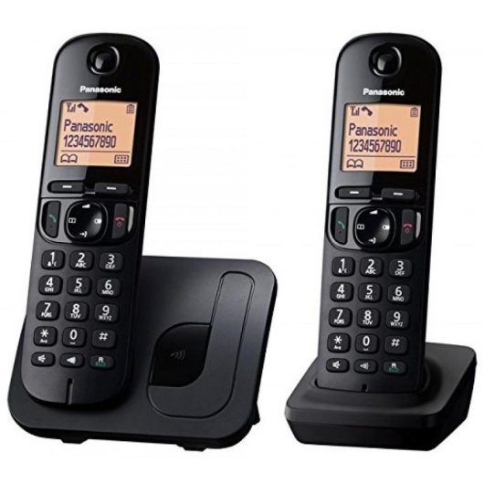 Teléfono DECT Panasonic KX-TGC212 Inalámbrico Negro 2 Auriculares