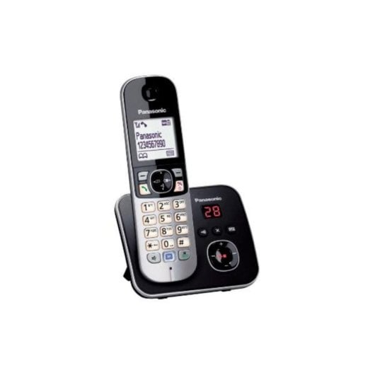 Teléfono DECT Panasonic KX-TG6821 Altavoz 120 entradas Identificador de llamadas Negro Plata