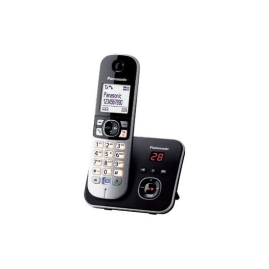Teléfono DECT Panasonic KX-TG6821 Altavoz 120 entradas Identificador de llamadas Negro Plata