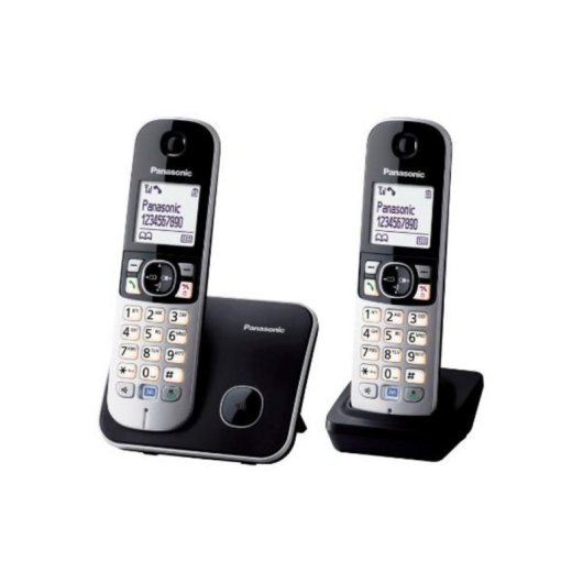 Teléfono DECT Panasonic KX-TG6812 Altavoz 120 entradas Identificador de llamadas Negro Plata