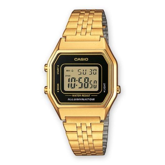 Casio LA680WEGA-1ER Resina Cronómetro Alarma Retroiluminación LED Oro 28,6mm