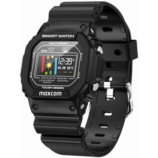 Maxcom FW22 Classic Bluetooth 0,96" LCD Preto Policarbonato Resistente Água Pulsómetro