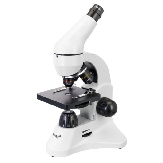 Microscópio Levenhuk Rainbow 50L Plus Branco Kit de Experiências Educativas