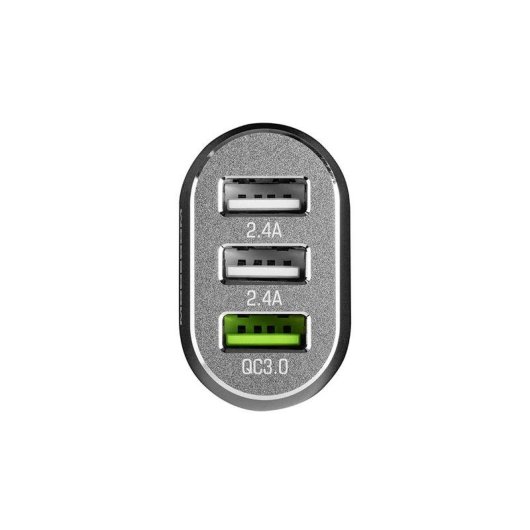 Carregador Auto Modecom MC-CU3-05 3 Portos USB 2.0 Carga Rápida