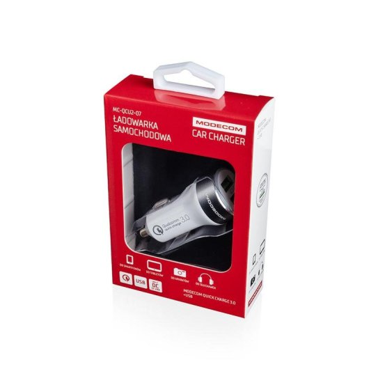 Carregador Auto Modecom MC-QCU2-07 2 Portas USB Quick Charge 3.0