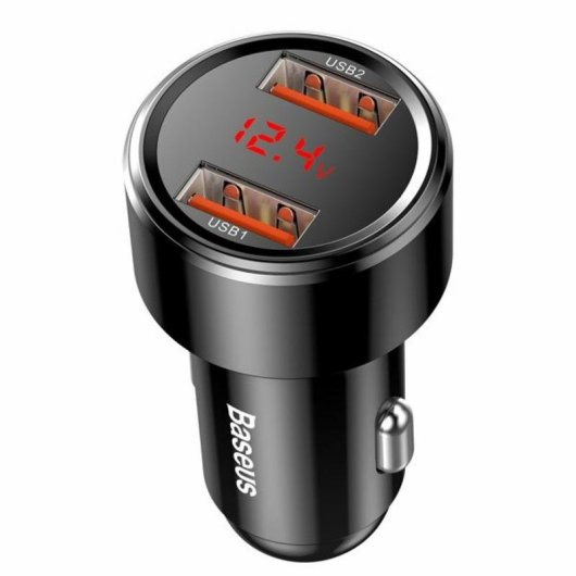 Cargador de Coche Baseus CCMLC20A-01 USB 45W Carga Rápida Negro