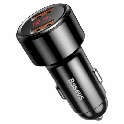 Cargador de Coche Baseus CCMLC20A-01 USB 45W Carga Rápida Negro