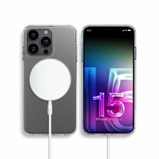Funda para móvil 3MK MagCase Magnetica Silicone Trasparente per iPhone 15 Pro Max