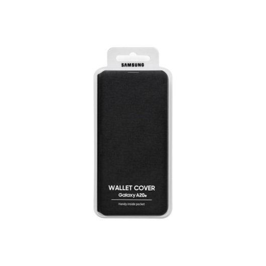 Capa para telemóvel Samsung EF-WA202 carteira preta com bolso para Galaxy A20e