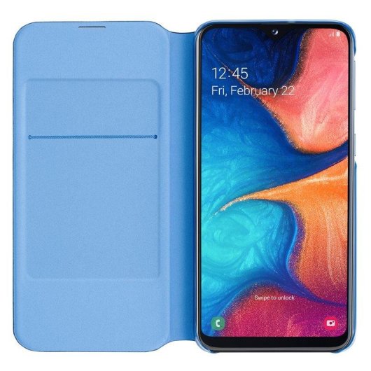 Capa para telemóvel Samsung EF-WA202 carteira preta com bolso para Galaxy A20e