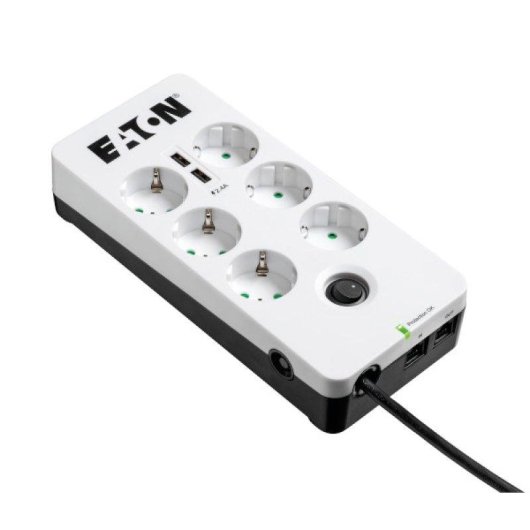 Sai Eaton 2500W 6 AC-Ausgänge Typ F 2 USB Überspannungsschutz