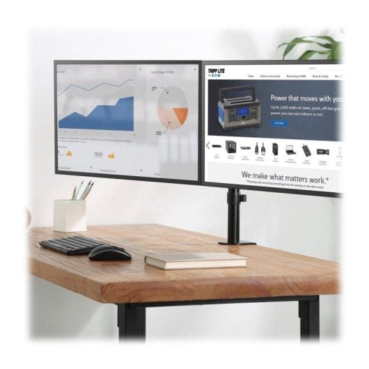 Eaton DDR1327SDFC-1 Support Moniteur Double Bras pour Bureau 13 à 27" VESA 75x75 à 100x100 Max 16Kg