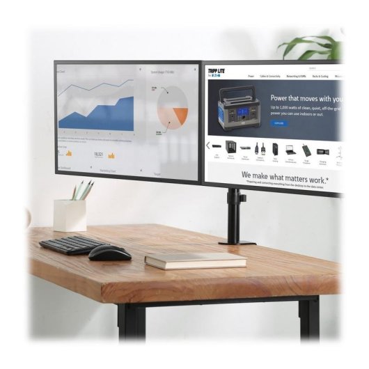 Eaton DDR1327SDFC-1 Support Moniteur Double Bras pour Bureau 13 à 27" VESA 75x75 à 100x100 Max 16Kg