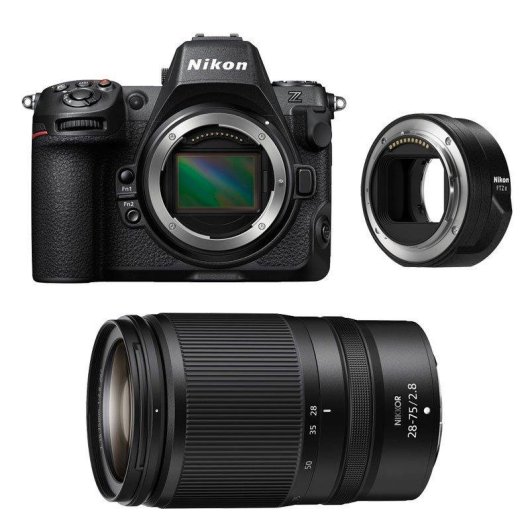 Appareil photo Mirrorless Nikon Z8 45.7MP 28-75mm F2.8 Adaptateur FTZ II Full-Frame