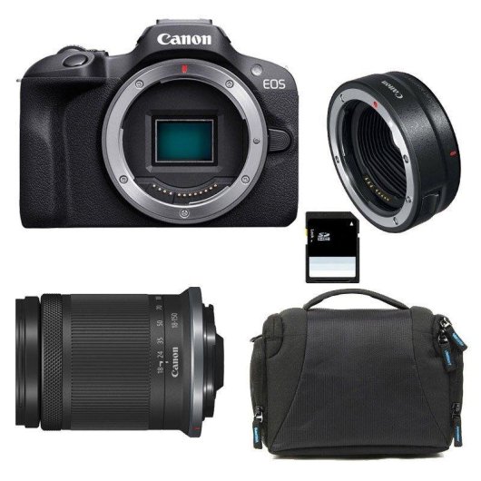 Câmara Mirrorless Canon EOS R100 24,1MP 18-150mm RF-S IS STM Wi-Fi Bolsa