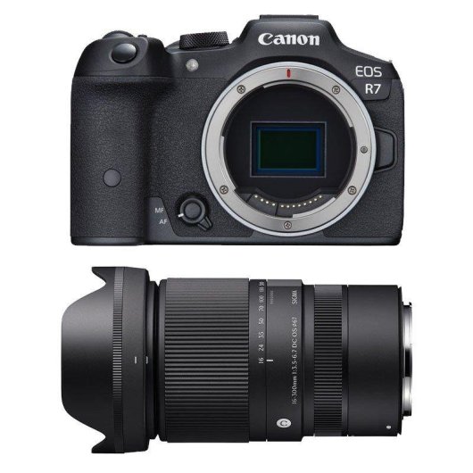 Appareil photo mirrorless Canon EOS R7 32.5MP 16-300mm Stabilisation WiFi Bluetooth