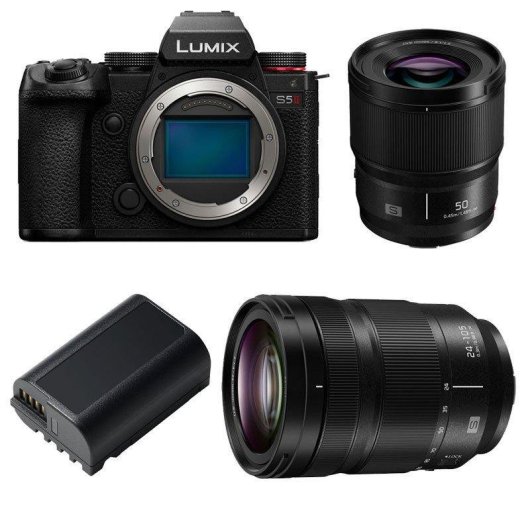 Fotocamera Mirrorless Panasonic Lumix S5 Mark II 24.2MP 24-105mm 50mm Full-Frame WiFi Bluetooth