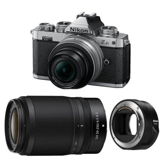 Appareil photo mirrorless Nikon Z Fc 20.9MP 16-50mm 50-250mm Argent WiFi