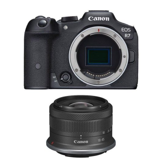 Fotocamera Mirrorless Canon EOS R7 32.5MP 18-45mm RF-S Stabilizzata WiFi Bluetooth