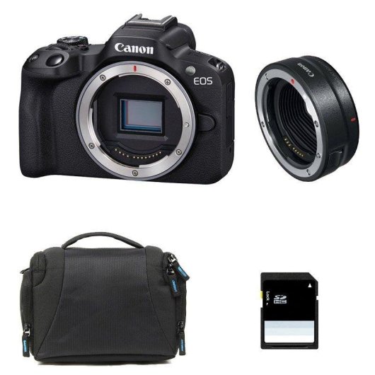 Fotocamera Mirrorless Canon EOS R50 24.2MP WiFi Bluetooth con Borsa e Scheda SD 8GB